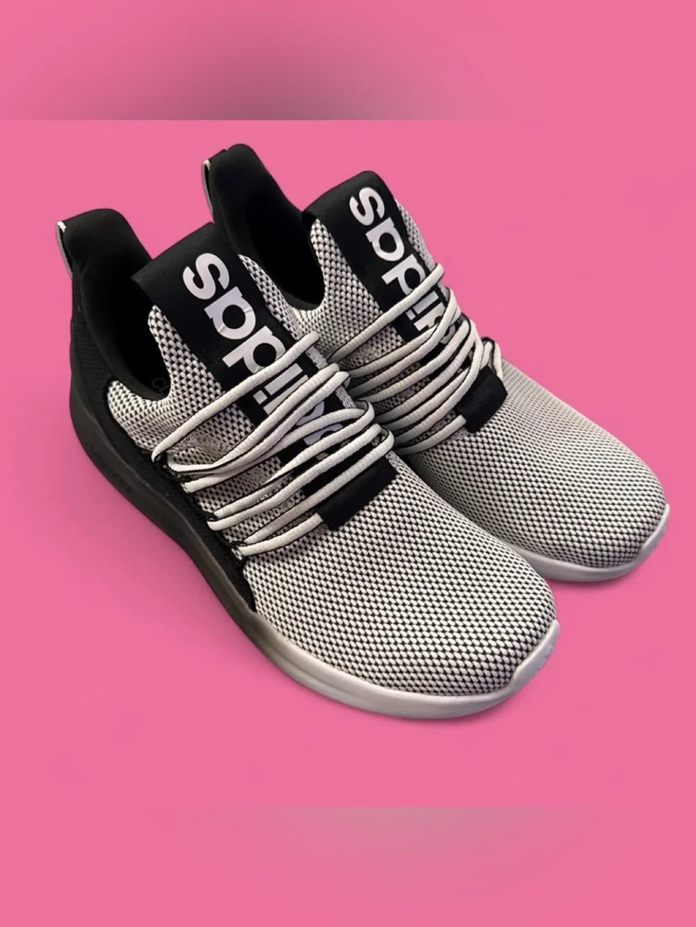 adidas Men’s Black & White Mesh Knit Sneakers